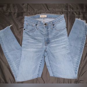 Madewell High Rise Distressed Bottom skinny Jeans